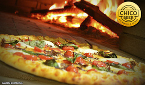 Sequência Chico Beer - Restaurante e Pizzaria! Rodízio de pizzas salgadas e doces no forno a lenha, coração, costelinha suína e galeto com buffet de massas e saladas