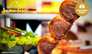 Espeto corrido com buffet livre de comida típica italiana e uma diversidade de saladas incluindo sobremesas no Restaurante Somariva válido aos domingos
