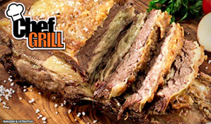 Mais de 40 receitas no jantar! Buffet livre de saladas, pratos quentes e churrasco no Restaurante Chef Grill em anexo ao Angeloni Center, válido de segunda a sábado