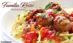 Almoço de domingo com buffet livre típico Italiano com opções de galinha com polenta, fortaia, carnes, massas, saladas e sobremesas no Restaurante Família Rosso