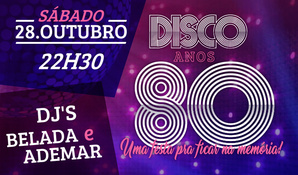 Ingresso pista para curtir o Disco Anos 80 na Arena Haka no dia 28 de Outubro
