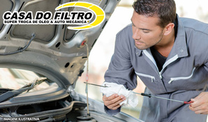 Troca de óleo semi-sintético 10W40 com filtro de óleo e anel de vedação na Casa do Filtro