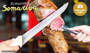 Espeto corrido com buffet livre de comida típica italiana, saladas e sobremesas no Restaurante Somariva, válido aos domingos