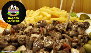 Tábua para 3 pessoas no Nações Lanches, válido de segunda a segunda para consumo no local, retirada ou tele-entrega*