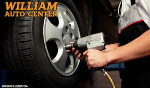 Direção perfeita para o seu carro! Balanceamento nas 04 rodas e geometria, rodízio de pneus com check up de suspensão escapamento e freios no William Auto Center