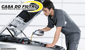 Troca de óleo semi-sintético 10W40 com filtro de óleo e anel de vedação na Casa do Filtro
