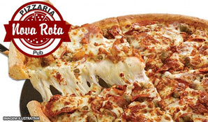 Rodízio de pizzas, buffet Livre com massas, carnes, acompanhamentos e saladas na Nova Rota Pizzaria, de terça a sexta e domingo
