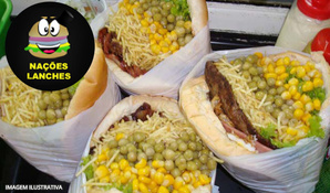 Escolha entre: X-Galinha, X-Egg, X-Calabresa, X-Burguer, X-Bacon, X-Pepino, X-Bauru ou X-Dog no Nações Lanches válido de quarta a segunda para consumo no local, retirada ou tele-entrega*