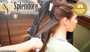 Lavado com banho de cristal (hidratação e brilho) + escova e corte bordado na Splendore Hair & Beauty, válido de terça a sábado