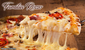 Rodízio de pizzas, buffet Livre com massas, risotos, carnes, acompanhamentos, frios, saladas e sobremesas na Pizzaria Família Rosso, válido de terça a sexta