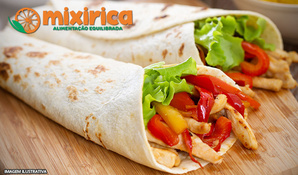 Alimentação equilibrada! 4 opções de wraps no Mixirica anexo ao Angeloni Center, válido de segunda a segunda para consumo ou retirada no local