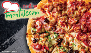 Irresistível! Delicioso rodízio de pizzas salgadas e doces, buffet livre de massas, saladas e sobremesas na Cantina Montalccino em Içara, válido de terça a sexta