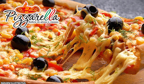 Tradição no sabor e no preço! Rodízio de pizzas salgadas e doces com buffet de massas, risotos, acompanhamentos e uma variedade de saladas na Pizzarella