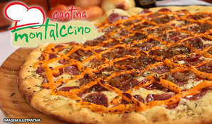 Irresistível! Delicioso rodízio de pizzas salgadas e doces, buffet livre de massas, saladas e sobremesas na Cantina Montalccino em Içara, válido de terça a sexta