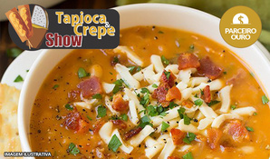 Buffet de caldos e sopas com acompanhamentos na Tapioca e Crepe Show em anexo ao Giassi Santa Bárbara válido de segunda a sexta