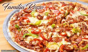 Rodízio de pizzas, buffet Livre com massas, risotos, carnes, acompanhamentos, frios, saladas e sobremesas na Pizzaria Família Rosso, válido de terça a sexta