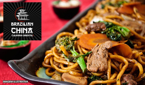 Yakisoba no Brazilian China no Criciúma Shopping, válido de segunda a segunda, para consumo ou retirada no local
