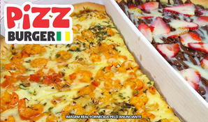 Pizza grande de 12 fatias na PizzBurger no centro de Criciúma, válido de domingo a quinta para retirada ou tele-entrega*