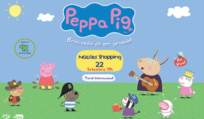 Ingresso para o espetáculo infantil “Peppa Pig”, que encanta e emociona tanto pais, quanto principalmente o público as crianças, no dia 22 de setembro, às 17h, no Nações Shopping