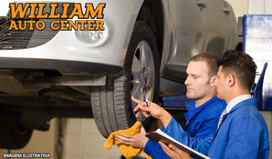 Direção perfeita para o seu carro! Balanceamento nas 04 rodas e geometria, rodízio de pneus com check up de suspensão escapamento e freios no William Auto Center