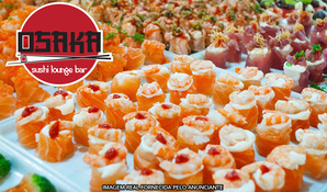 Fome de oferta! Buffet livre de sushis com uma enorme variedade, pratos quentes e yakisobas no Osaka Sushi Bar válido de segunda a segunda