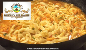 Morro Azul - Jaguaruna! Rodízio de massa caseira com atração cooking show no Restaurante Colonial Recanto das Flores, válido nas sextas-feiras