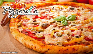 Tradição no sabor e no preço! Rodízio de pizzas salgadas e doces com buffet de massas, risotos, acompanhamentos e uma variedade de saladas na Pizzarella