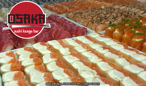 Fome de oferta! Buffet livre de sushis com uma enorme variedade, pratos quentes e yakisobas no Osaka Sushi Bar válido de segunda a segunda
