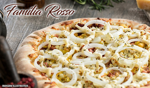 Rodízio de pizzas, buffet Livre com massas, risotos, carnes, acompanhamentos, frios, saladas e sobremesas na Pizzaria Família Rosso, válido de terça a sexta