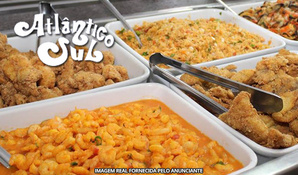 Mar Grosso - Laguna! Buffet livre de frutos do mar, carnes, pratos quentes, saladas e sobremesas, válido de segunda a segunda para almoço ou jantar no Restaurante Atlântico Sul a partir de R$ 18,99