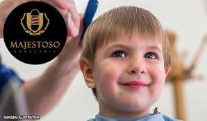 Corte de cabelo masculino INFANTIL na máquina ou tesoura na Majestoso Barbearia