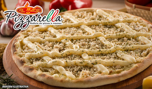 Tradição no sabor e no preço! Rodízio de pizzas salgadas e doces com buffet de massas, risotos, acompanhamentos e uma variedade de saladas na Pizzarella
