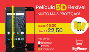 PELÍCULA 5D FLEXÍVEL para deixar seu Celular protegido contra arranhões e quedas, você encontra na BigPhone no Centro de Criciúma