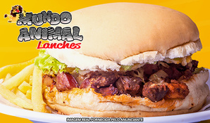 Xis Burguer Animal na Mundo Animal Lanches, bem no Centro de Criciúma