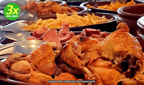 RAFFITIS PIZZA PUB: almoço buffet livre com pratos quentes de massas, risotos, carnes, saladas e sobremesas