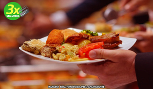 FAMÍLIA CASAGRANDE PIZZARIA: almoço com sistema buffet livre com saladas, frios, massas, carnes, pratos quentes, pratos vegetarianos e sobremesas, válido de SEGUNDA A SÁBADO