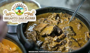 Pra toda a família! Almoço no Restaurante Colonial Recanto das Flores no Morro Azul em Jaguaruna, com entrada nas piscinas, válido aos domingos