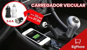 Não fique mais sem bateria enquanto estiver em seu carro! Carregador veicular, na BigPhone no Centro de Criciúma