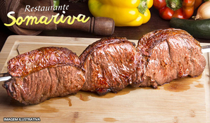 Espeto corrido completo com buffet livre de pratos quentes (comida típica italiana), saladas e sobremesas no Restaurante Somariva, válido aos domingos