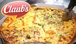 Pizza gigante 16 fatias no Claub's Lanches para retirada ou tele-entrega*