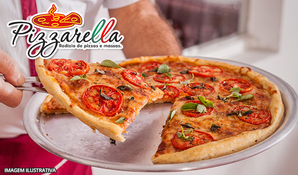 Tradição no sabor e no preço! Rodízio de pizzas salgadas e doces com buffet de massas, risotos, acompanhamentos e uma variedade de saladas na Pizzarella