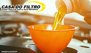 Troca de óleo semi-sintético com filtro de óleo e anel de vedação na Casa do Filtro