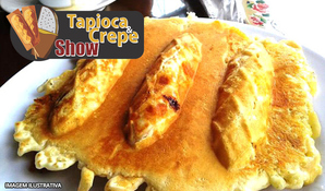 Crepe com borda dupla de queijo ou chocolate + caldo de cana ou suco de laranja de 300ml no Giassi Santa Bárbara, válido de segunda a segunda