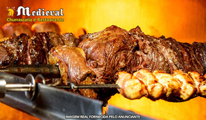 Aquele churrasco de qualidade! Almoço buffet livre com Churrasco na Churrascaria Medieval no centro de Criciúma, válido de segunda a sexta