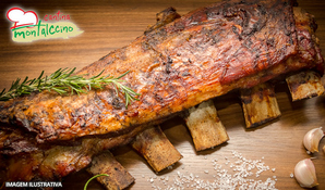 Almoço buffet livre com costela 12 horas, carnes, massas, saladas e sobremesas na Cantina Montalccino em Içara, válido aos domingos