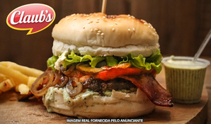 Suculento e saboroso! Burguer grelhado na churrasqueira no Claub's Lanches válido de quarta a segunda para consumo ou retirada no local