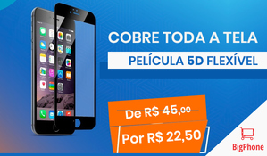 PELÍCULA 5D FLEXÍVEL para deixar seu Celular protegido contra arranhões e quedas, você encontra na BigPhone no Centro de Criciúma