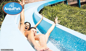 Diversão garantida para toda família! Entrada do parque aquático Acqua Park no Morro da Lagoa em Urussanga, válido aos sábados e domingos
