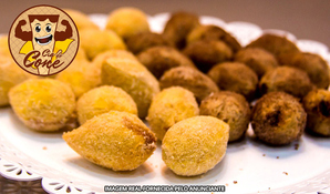 Lanche garantido! 10 mini coxinhas + 8 mini pastéis + mocaccino especial ou refrigerante fruki lata na Cia do Cone, válido de segunda a sexta