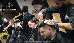 Super combo de corte de cabelo e barba no Barão da Navalha, incluso a primeira bebida por conta da casa, válido de segunda a quarta